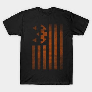 Distressed Pumpkin American Flag Halloween T-Shirt